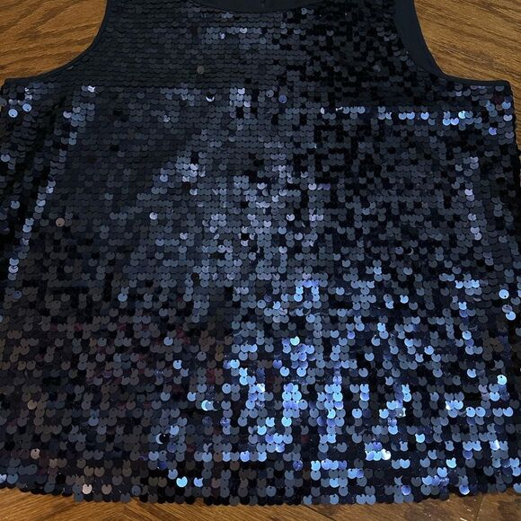 Talbots Navy Sequin Tank Top - Picture 2 of 5